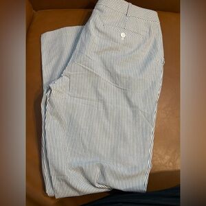 Talbots Women's Blue and White Striped Pants